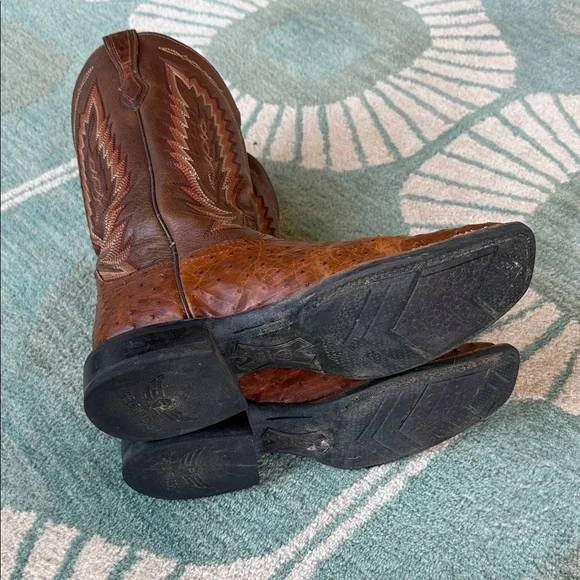 Ariat Brown Ostrich Leather Cowboy Boots